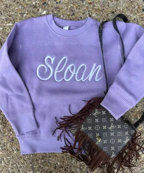 Violet Custom Embroidered Sweatshirt - Toddler