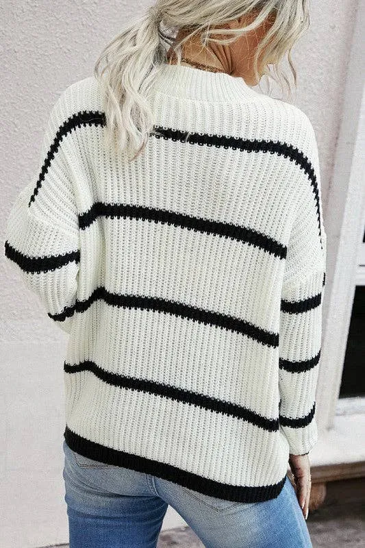 Black Stripes Cozy Sweater