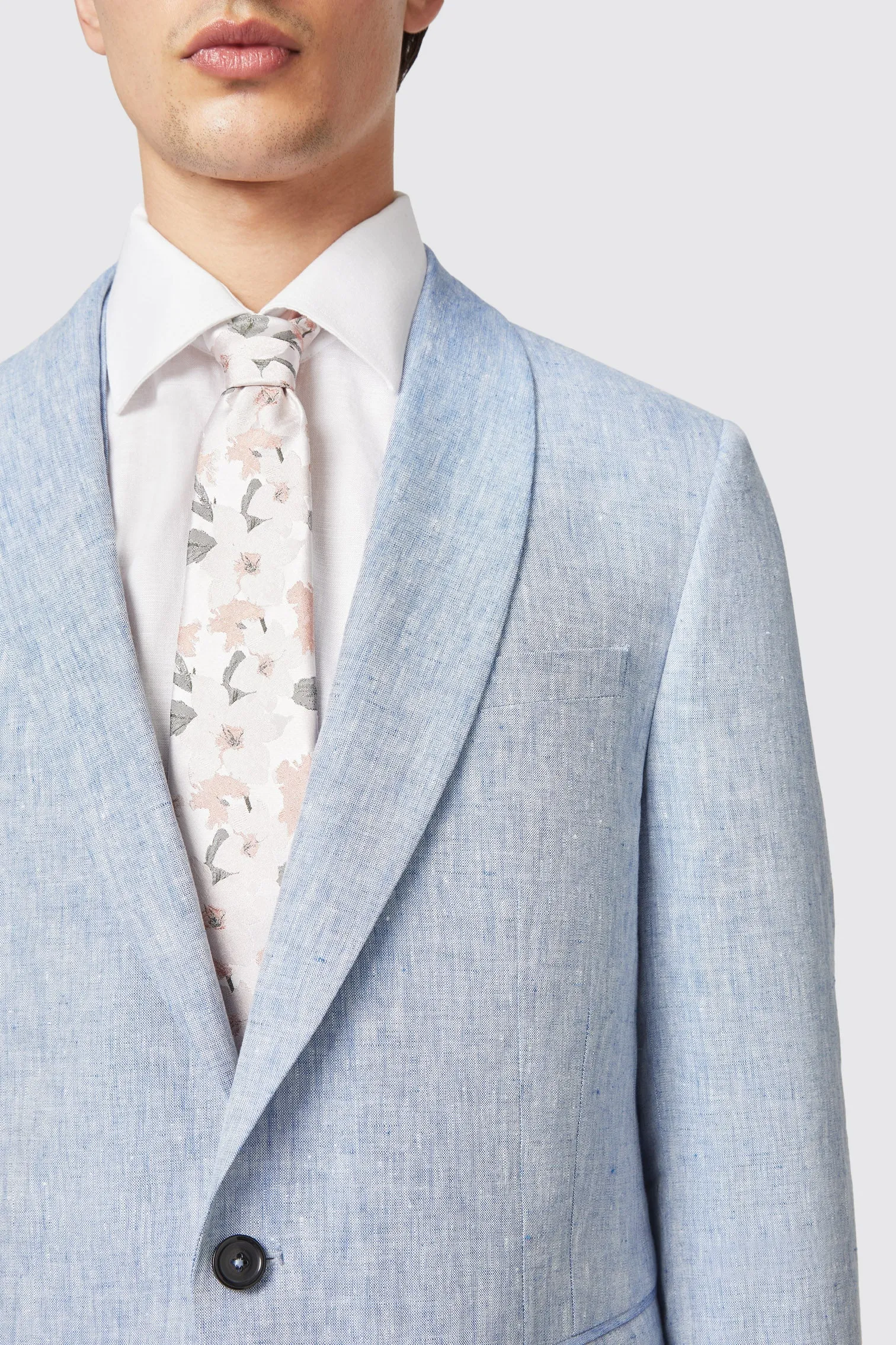 Claremont Slim Fit Blue Linen Suit - ARCHIVE