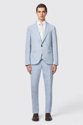 Claremont Slim Fit Blue Linen Suit - ARCHIVE