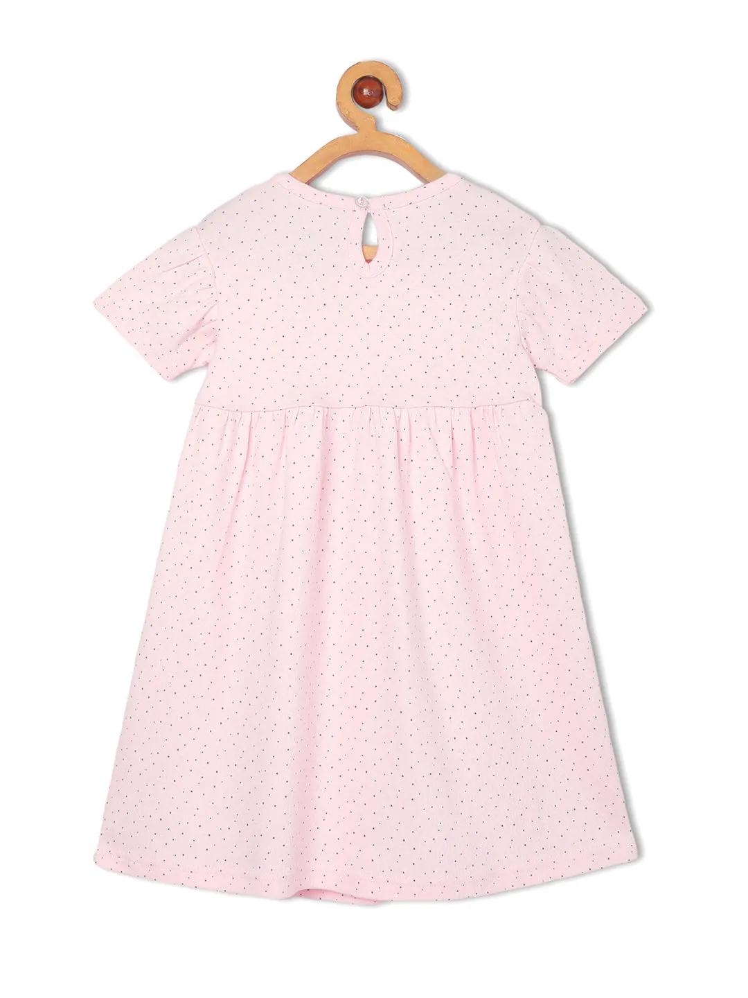 Combo of 2: Pink Rabbit & Polka Dotted Girls Casual Dresses