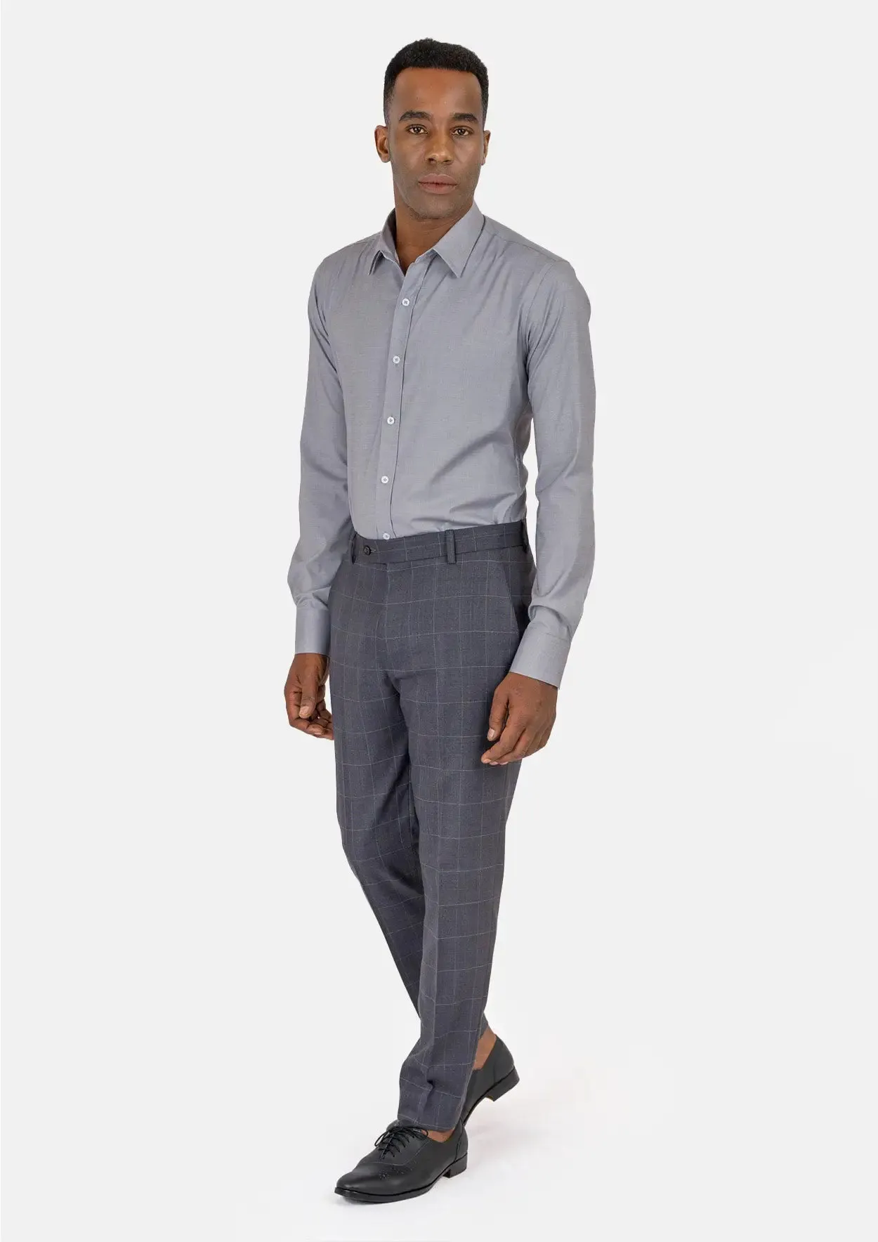 Dark Grey Windowpane Pants