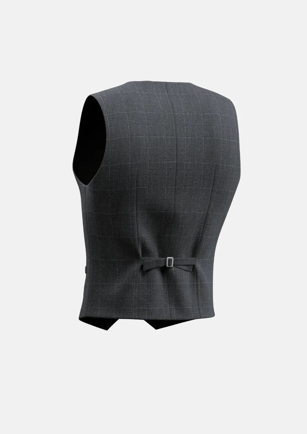 Dark Grey Windowpane Vest