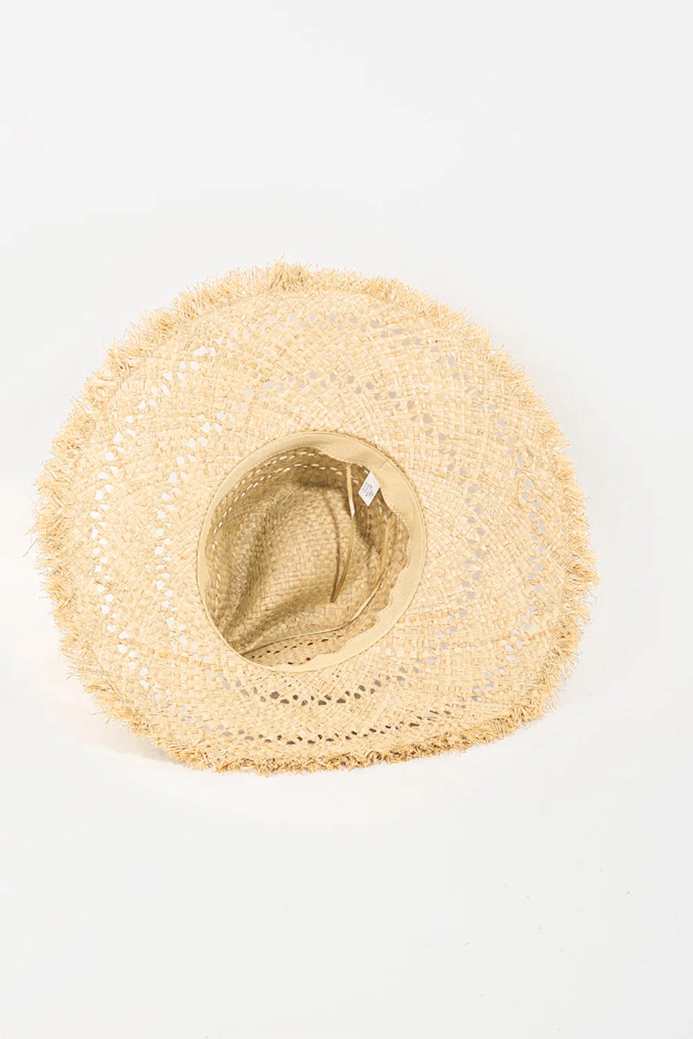 Fame Openwork Raw Hem Weave Hat