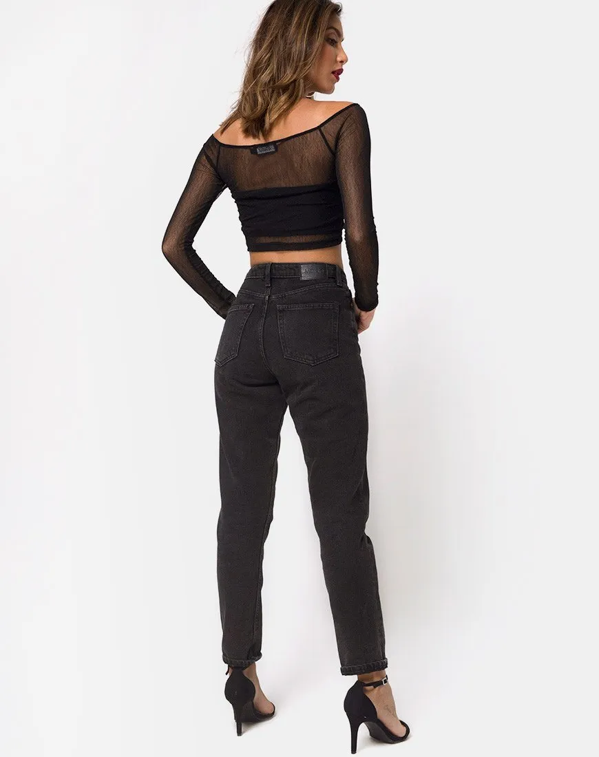 Ganida Crop Top in Black