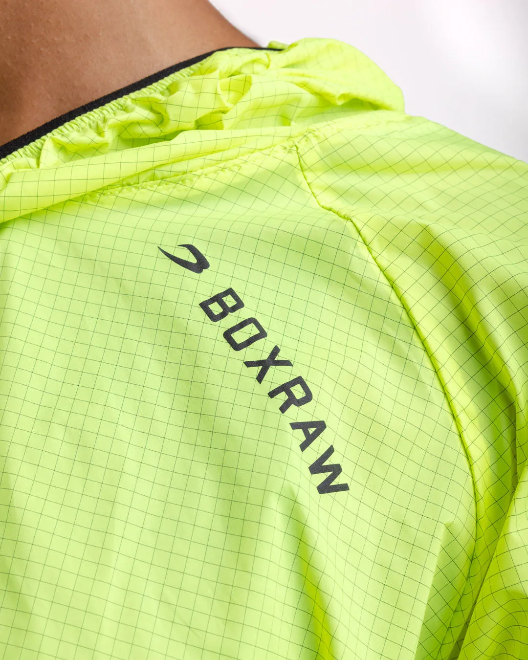 Genaro Cropped Windbreaker Hoodie - Neon Yellow