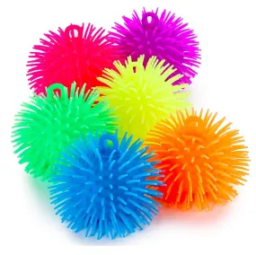 Kicko Puffer Balls - 6 Pack - 5.5 Inch - Thick Squishy Balls In Assorted Colors For Kids