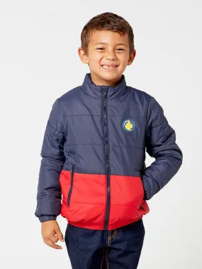 One Friday Navy Blue And red Puffer Jacket