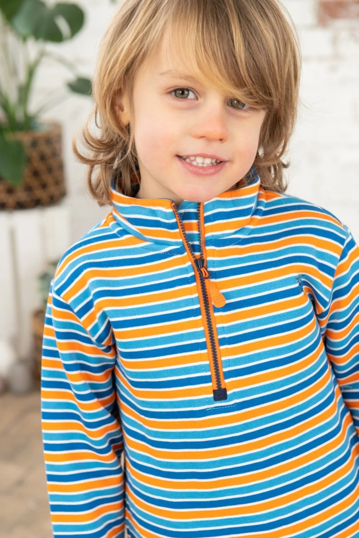 Riley Sweatshirt - Blue Orange Stripe