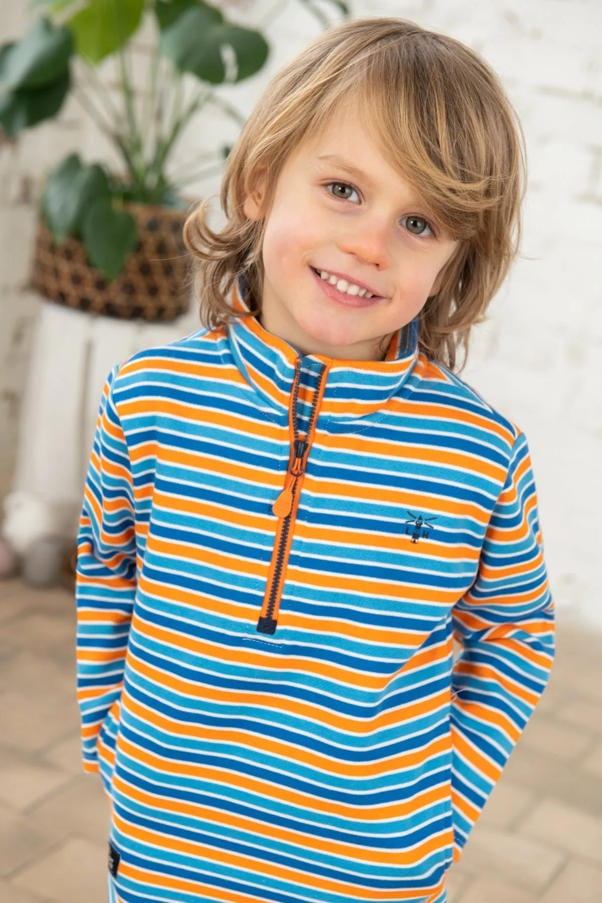 Riley Sweatshirt - Blue Orange Stripe