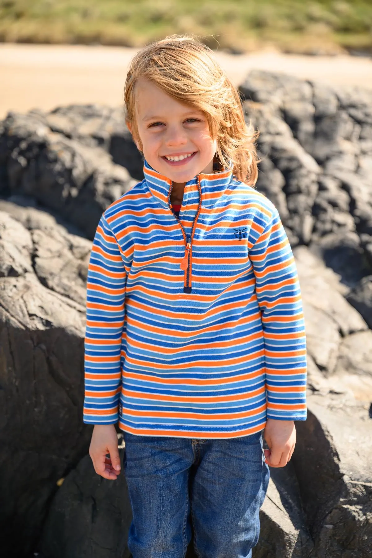 Riley Sweatshirt - Blue Orange Stripe