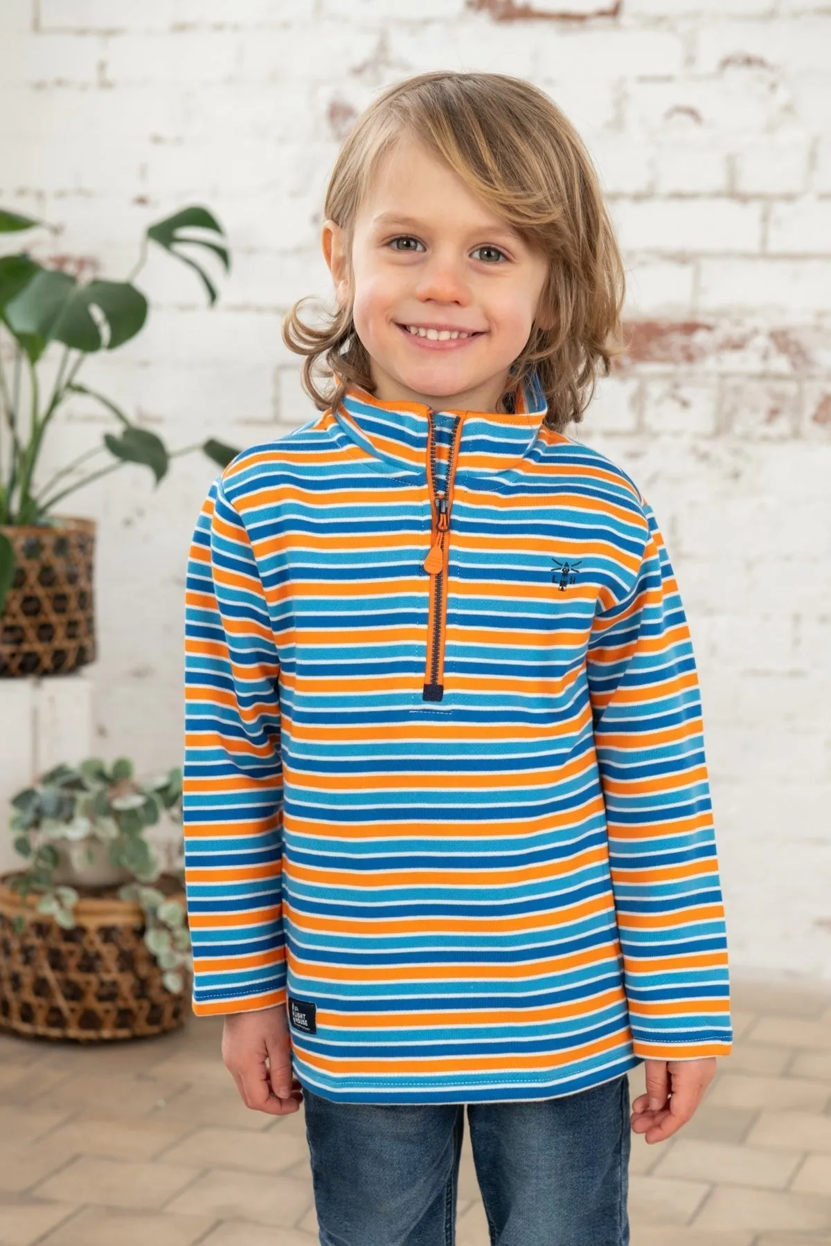 Riley Sweatshirt - Blue Orange Stripe