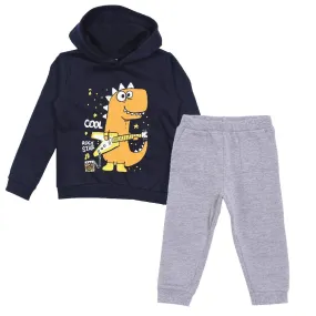 Rockstar Dino Hooded Sweatshirt and Grey Sweatpants Combo