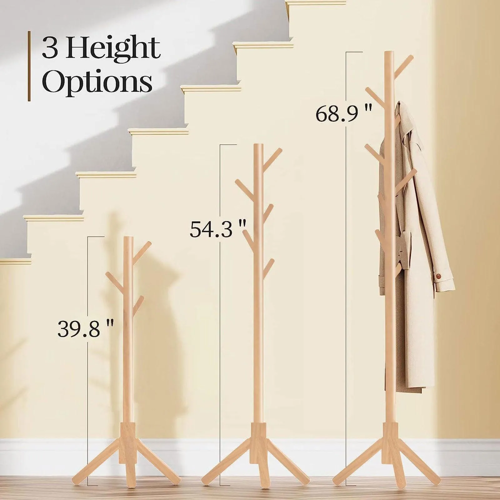 SG Traders™ Wooden Coat Stand