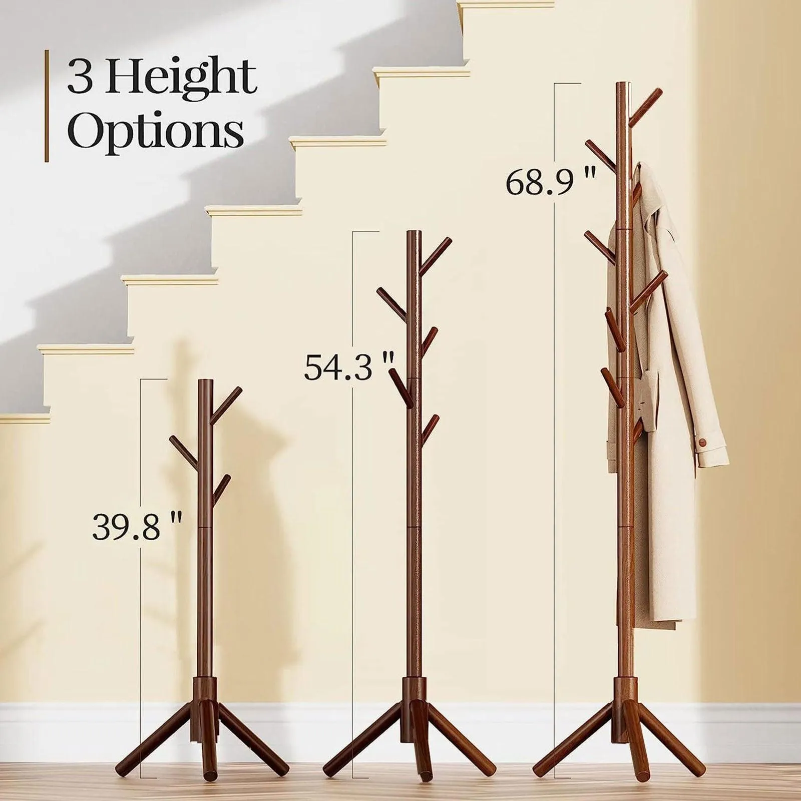 SG Traders™ Wooden Coat Stand