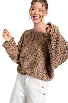 TEEK - Mocha Loose Fit Knit Sweater