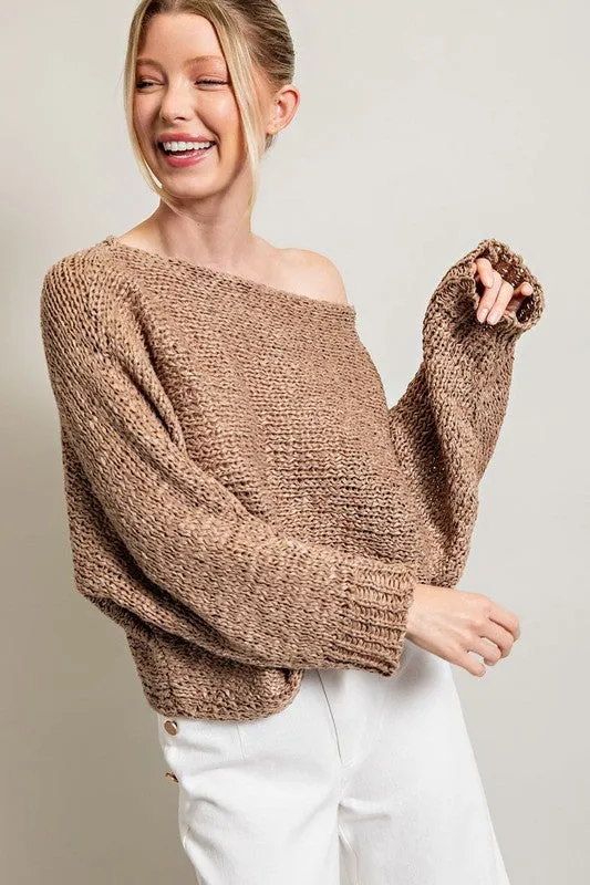 TEEK - Mocha Loose Fit Knit Sweater