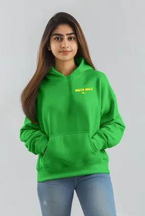 Unisex White Wolf Premium Fleece- Hoodie (Florescent Green)